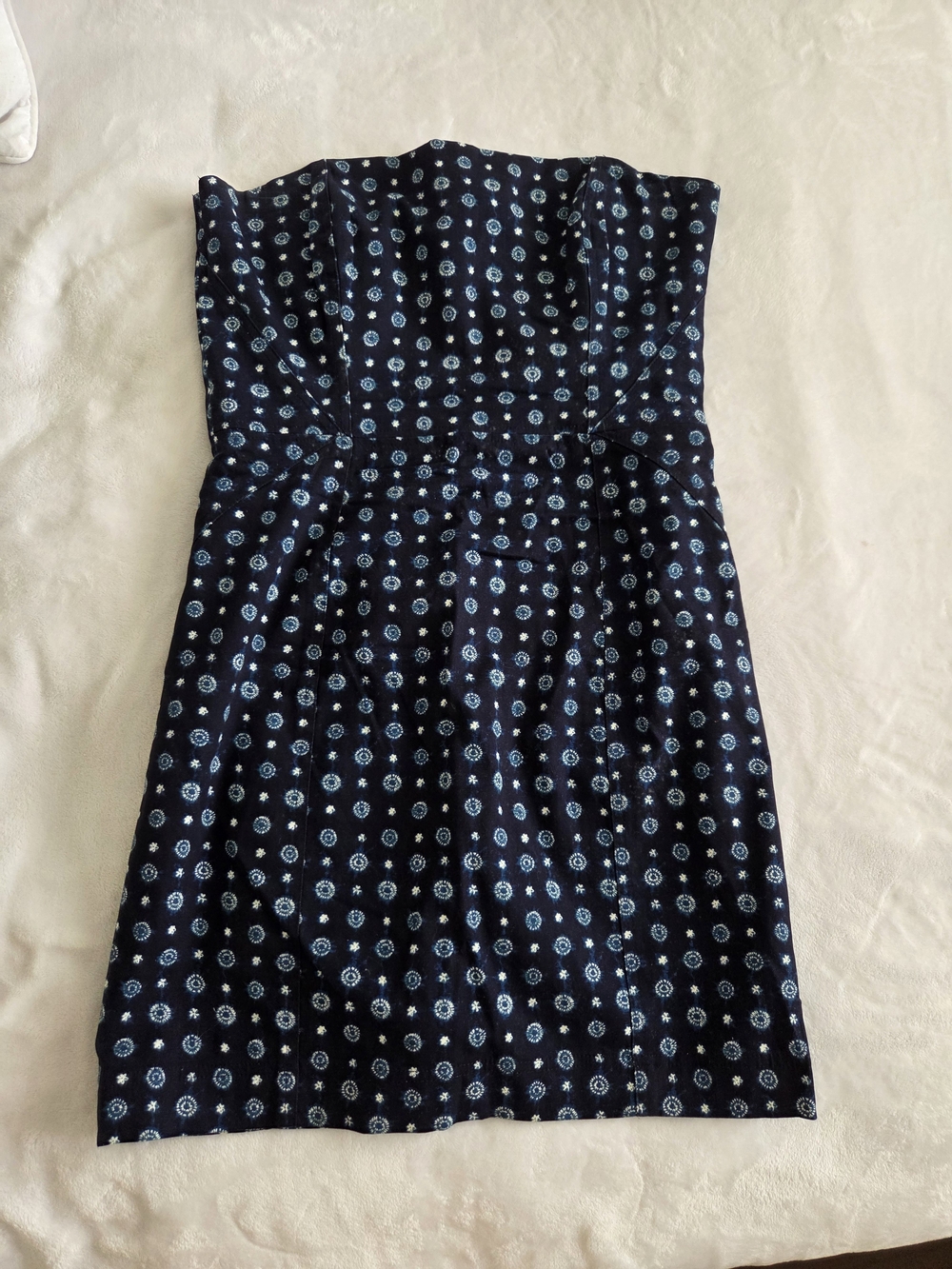 RACHEL Rachel Roy Navy Strapless Printed Sundress